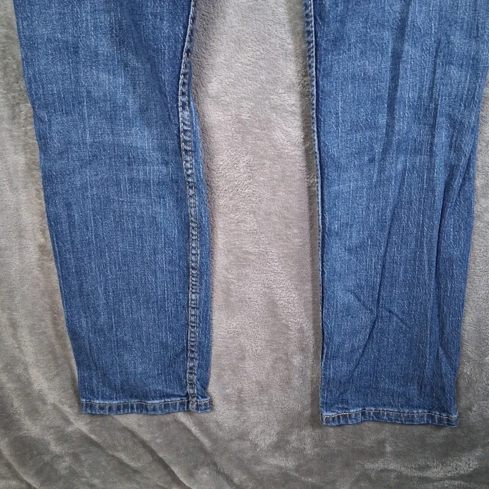 Levis 502 Mens‎ 30x30 Taper Fit Stretchable Dark Blue To The Falls Casual Denim